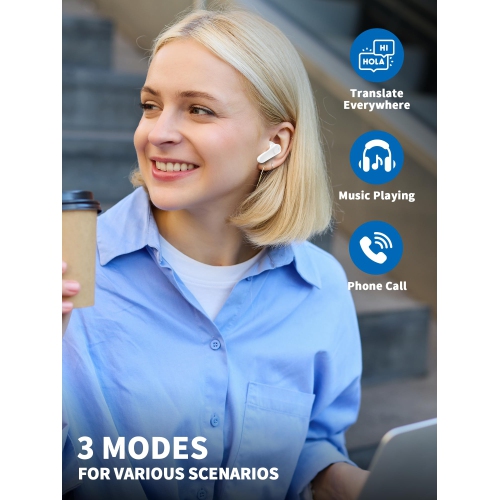 Language Translator Earbuds, Support 144 Languages & Accents AI Translation Two-Way Translation Translator Device Wireless Earphones