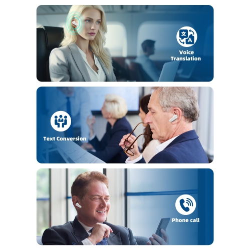 Language Translator Earbuds, Support 144 Languages & Accents AI Translation Two-Way Translation Translator Device Wireless Earphones