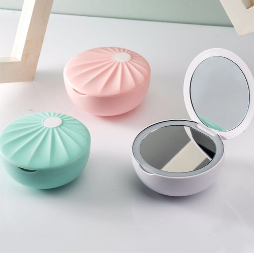 Portable Bluetooth Speaker with Fill Light, Makeup Mirror, Touch Control, White