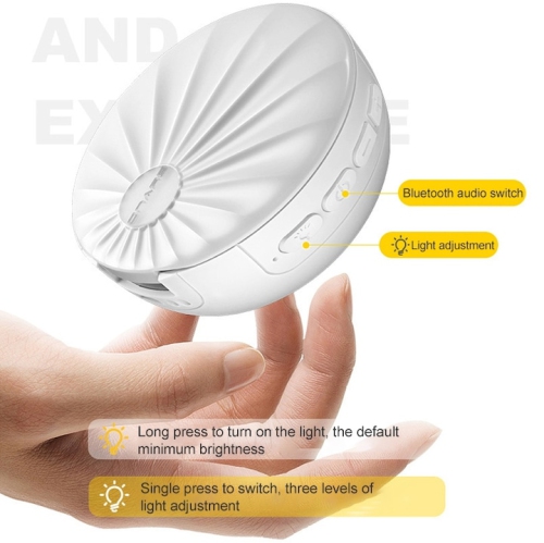 Portable Bluetooth Speaker with Fill Light, Makeup Mirror, Touch Control, White