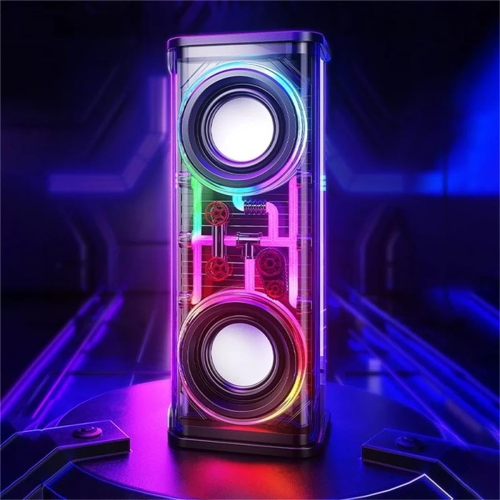 Transparent Mecha Music Speaker Bluetooth Wireless Subwoofer TWS Lightweight Portable Speaker 10W High Power Party Amplifier