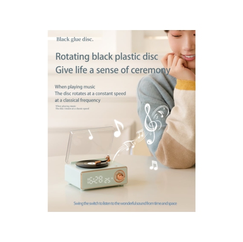 Retro Bluetooth Speaker, Victrola Retro Wooden Bluetooth Radio with Alarm Clock, Elegant Retro Design and 360° Stereo Sound, Supports Audio Cable and