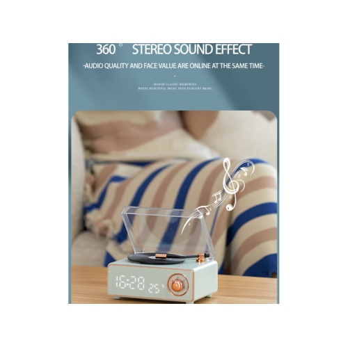 Retro Bluetooth Speaker, Victrola Retro Wooden Bluetooth Radio with Alarm Clock, Elegant Retro Design and 360° Stereo Sound, Supports Audio Cable and