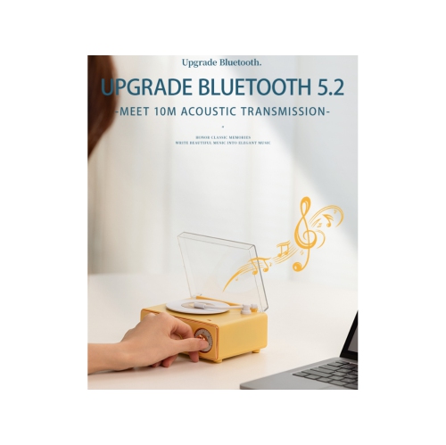 Retro Bluetooth Speaker, Victrola Retro Wooden Bluetooth Radio with Alarm Clock, Elegant Retro Design and 360° Stereo Sound, Supports Audio Cable and