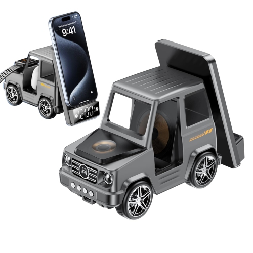 Creative Car-Shaped Wireless Charging 15W Fast Charging for iPhone Series 6-in-1 Charging Mat for Multiple Devices One-Step Wireless Charging Solution