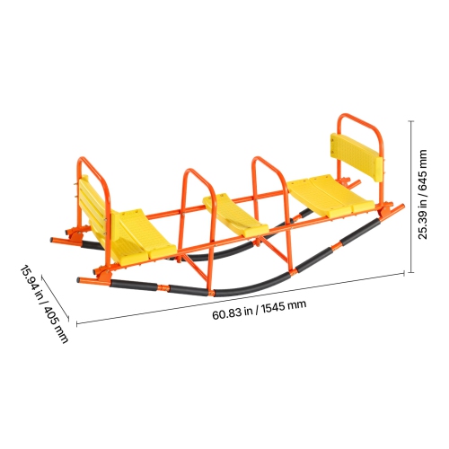 VEVOR 200 lbs Load Capacity Kids Seesaw,Metal Rocking Teeter Totter with Handles, Toddler Seesaw for Children Aged 3+, Kids Outdoor Playground