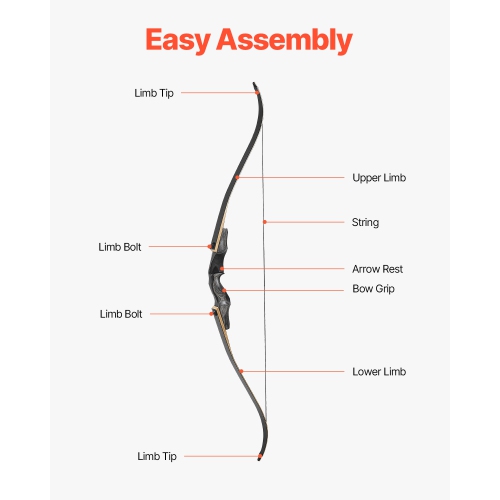 VEVOR 60 inch Recurve Bow and Arrows Kit, Wooden Takedown Bows, Right Handed Ergonomic Archery Recurve Bow Package, Longbow for Outdoor Target,