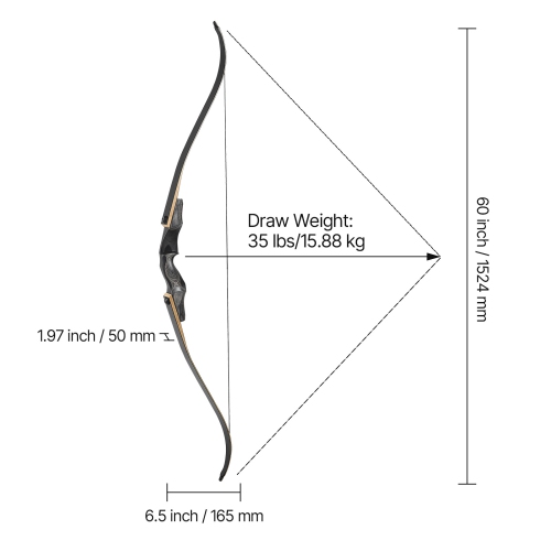 VEVOR 60 inch Recurve Bow and Arrows Kit, Wooden Takedown Bows, Right Handed Ergonomic Archery Recurve Bow Package, Longbow for Outdoor Target,