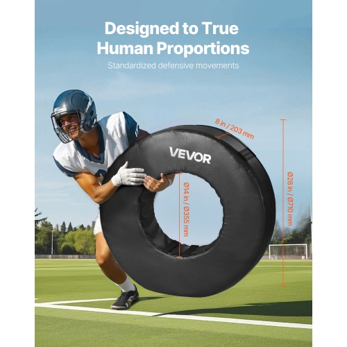 VEVOR 1PCS Football Tackle Wheel, Football Tackling Dummy, Waterproof PVC and High-Density Sponge Tackle Ring, Dummies Training Equipment with
