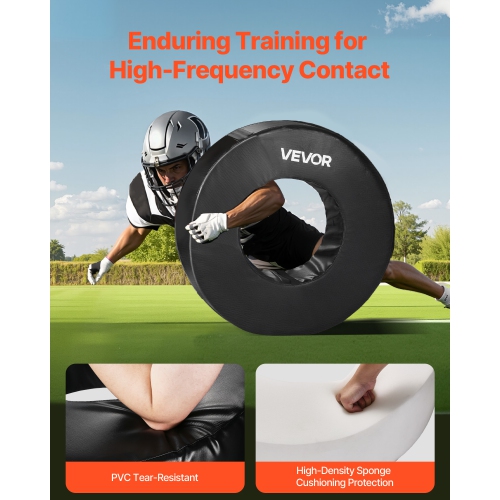 VEVOR 1PCS Football Tackle Wheel, Football Tackling Dummy, Waterproof PVC and High-Density Sponge Tackle Ring, Dummies Training Equipment with