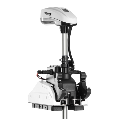 VEVOR 12V 55lbs Electric Trolling Motor, Thrust with GPS, 10-Speed Bow Mounted Saltwater Outboard Boat Motor with Remote Control & LCD Battery