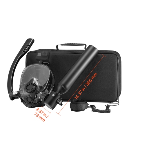 VEVOR 0.5L Scuba Tank, Portable Scuba Diving Tank, Diving Oxygen Cylinder Supports 5-10 Minutes Underwater Breathing, 98.43 ft Diving Depth, Lung