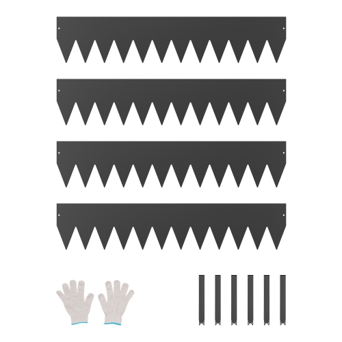 VEVOR  40 X 8 In Steel Landscape Edging, 4 Packs Rust-Resistant Metal Landscape Edging, Bendable Garden Edging Border, Heavy Duty Lawn Edging, Flower