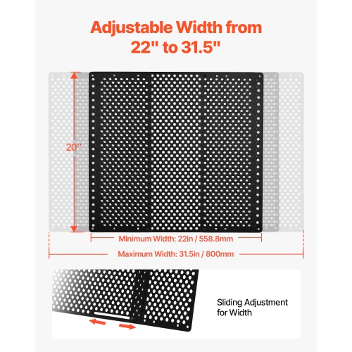 VEVOR 22 to 31.5inch RV Screen Door Protector,Adjustable Door Grille,Easy to Install, Reinforced Breathable Honeycomb Holes,Iron Camper RV Entry
