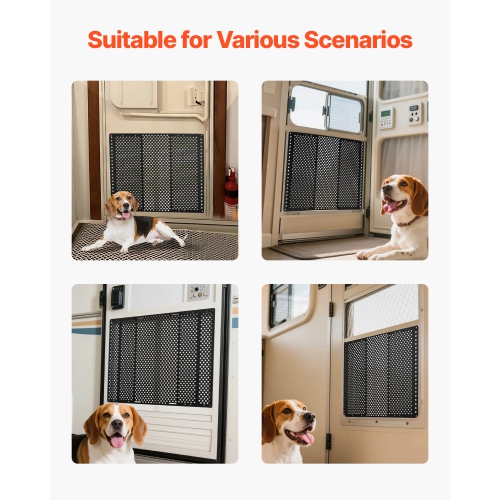 VEVOR 22 to 31.5inch RV Screen Door Protector,Adjustable Door Grille,Easy to Install, Reinforced Breathable Honeycomb Holes,Iron Camper RV Entry