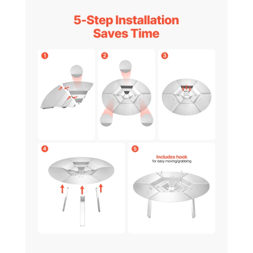Déflecteur de chaleur pour foyer Solo Smart Yukon de Vveor 25 po, coupe ronde pour foyer à bois, diffuseur de chaleur en acier inoxydable