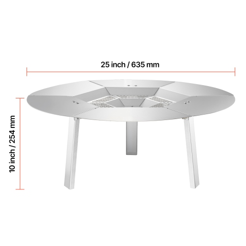 Déflecteur de chaleur pour foyer Solo Smart Yukon de Vveor 25 po, coupe ronde pour foyer à bois, diffuseur de chaleur en acier inoxydable