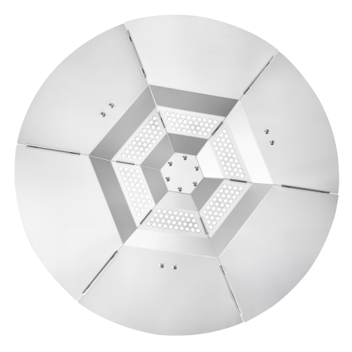 Déflecteur de chaleur pour foyer Solo Smart Yukon de Vveor 25 po, coupe ronde pour foyer à bois, diffuseur de chaleur en acier inoxydable