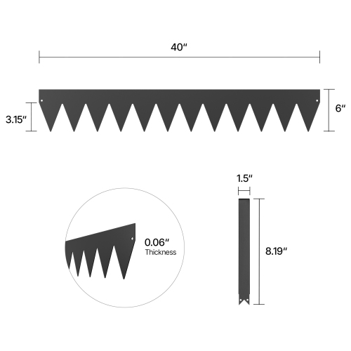 VEVOR 40 x 6 in Steel Landscape Edging, 6 Packs Rust-Resistant Metal Landscape Edging, Bendable Garden Edging Border, Heavy Duty Lawn Edging, Flower