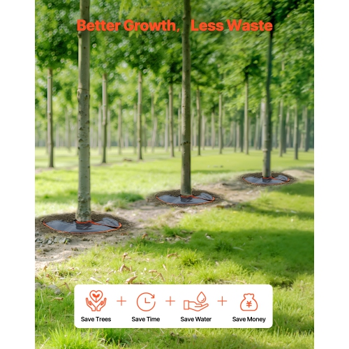 VEVOR 4 Packs 10 Gallons Tree Watering Rings,Self-Watering Tree Bags, Slow Release Tree Irrigation Bags up to 30 Days, Heavy Duty Automatic Drip