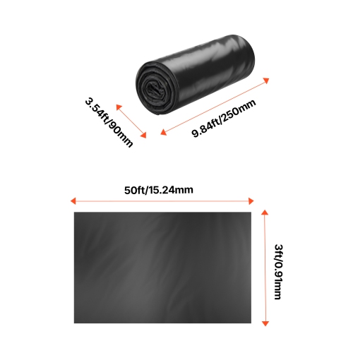 VEVOR 3FT x 50FT Plastic Sheeting Heavy Duty, 4 Mil Thick Plastic Sheeting Roll, Plastic Drop Cloth Painters Tarp, Polyethylene Covering for Crawl