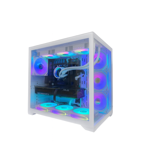 Ordinateur de jeu PcTech - Blanc - Core i5 14600K 32&nbsp;Go DDR5, SSD M.2 NVMe 1&nbsp;To 5060 Ti, refroidisseur liquide tout-en-un - Windows 11 Pro