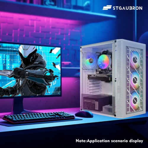 STGAubron Gaming Desktop PC, Intel Core i7 8th Gen up to 4.1GHz, GeForce GTX 1660 Super 6G, 16G DDR4 RAM, 1T SSD, WIN11H
