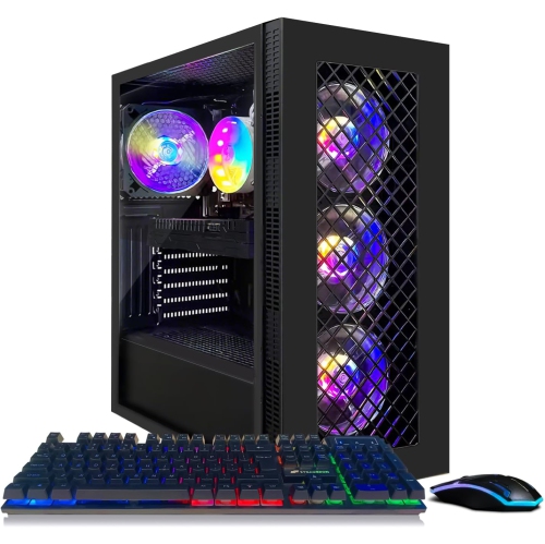 STGAubron Gaming Desktop PC, Intel Core i7 8th Gen up to 4.1Ghz, Radeon RX 5700 8G Graphics, 16G DDR4, 512G SSD, WIN11H