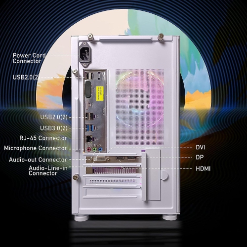 STGAubron Gaming Desktop PC, Intel Core i7-10700KF up to 5.1Ghz, GeForce RTX 2060 Super 8G, 16G DDR4 RAM, 1T SSD, W11H64