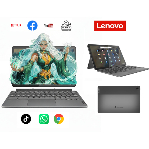 Open Box | Premium Lenovo Chromebook Duet 11" 2K Touch(2000*1200) | Convertible Laptop/Tablet & Detachable KB | Large 128GB Storage | Fast Octa-Core