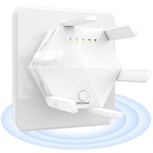 WiFi Extender, WiFi Booster Signal Range up to 12880 Sq.ft and 45 Devices, 1200Mbps 6 Antennas Dual Band Wireless Repeater for Home, Internet Booster