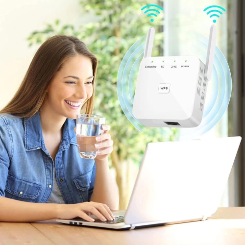 Faster WiFi Extender, WiFi Repeater, Covers Up to 10000 Sq.ft and 80 Devices, Internet Booster - with Ethernet Port, Quick Setup, Home Wireless