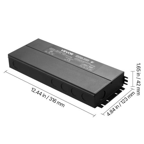VEVOR 24V 288W Dimmable LED Driver,Triac/ELV/MLV AC to DC Power Supply Transformer for LED Strip Light, Smooth Flicker-Free Dimming,Compatible with