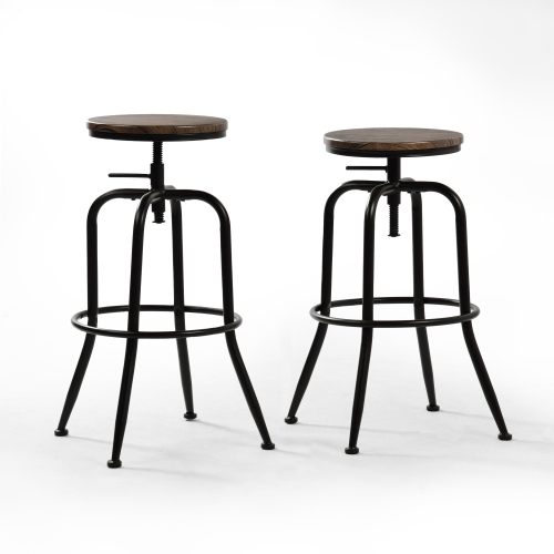 Homy Casa Set of 2 Salon Bar Stools with Adjustable Height and Comfortable Cushion for Nail Stations, Beauty Salons and Spa Lounges