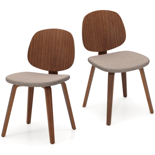 Costway Modern Dining Chair Set of 2/4 Chenille Kitchen Chair Armless Side Dinette Chairs