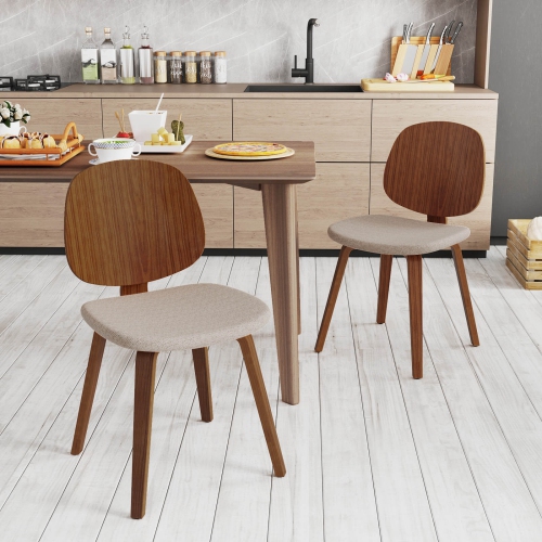 Costway Modern Dining Chair Set of 2/4 Chenille Kitchen Chair Armless Side Dinette Chairs