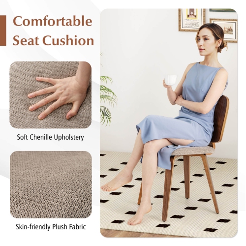 Costway Modern Dining Chair Set of 2/4 Chenille Kitchen Chair Armless Side Dinette Chairs