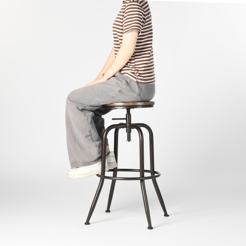 Homy Casa Set of 2 Lab High Bar Stools with Ergonomic Support and Adjustable Height for Laboratory Workstations, Research Benches and Science Labs