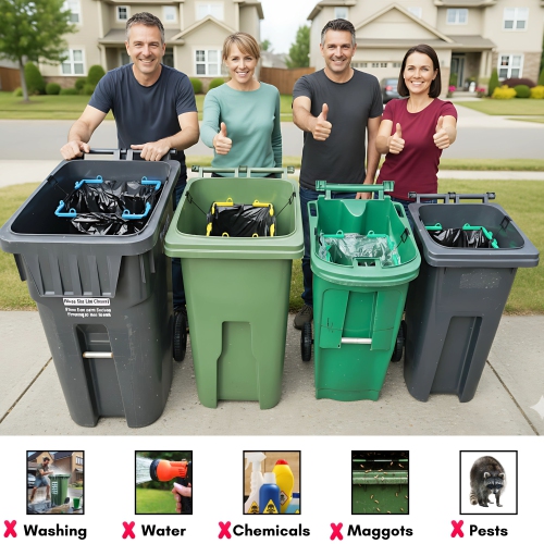 BagEZ Medium Garbage Can Bag Holder, 13x13 Inch, Fits 25–96 Gallon Bins, Compatible with 10–33 Gallon Liners, Prevents Waste Contact, for Bins with