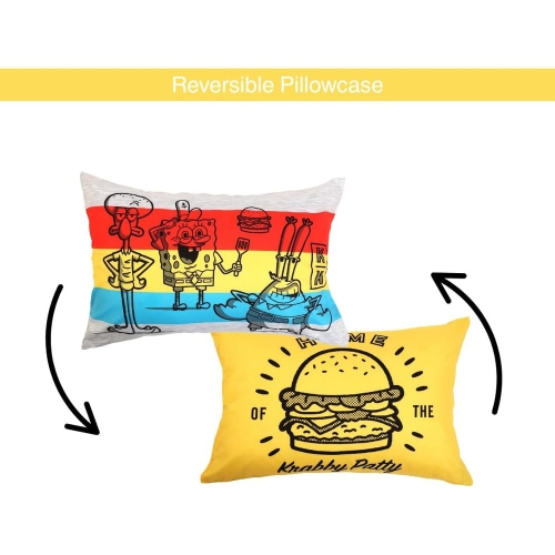 SpongeBob Squarepants Twin Bedding Set – 4 Piece Kids Set with Comforter, Fitted Sheet, Flat Sheet & Pillowcase