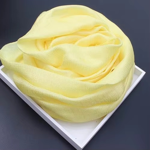 Tissu en mousseline à crêpe satinée pour femmes Écharpe couleur lustre pure lin hollandais châle Femme élégante Hijab Mujer doux Schal Mujer Boufanda