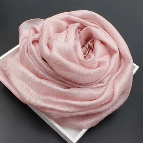 Satin Crepe Chiffon Fabric Women Scarf Pure Luster Color Dutch Linen Shawl Femme All-match Elegant Hijab Femme Soft Schal Mujer Breathable Bufanda