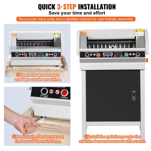 VEVOR 1.57 in/40 mm Electric Hydraulic Paper Cutter,Heavy Duty Paper Cutter Machine,Cutting Thickness, 18 in / 457.2 mm Cutting Width, Industrial