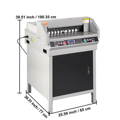 VEVOR 1.57 in/40 mm Electric Hydraulic Paper Cutter,Heavy Duty Paper Cutter Machine,Cutting Thickness, 18 in / 457.2 mm Cutting Width, Industrial