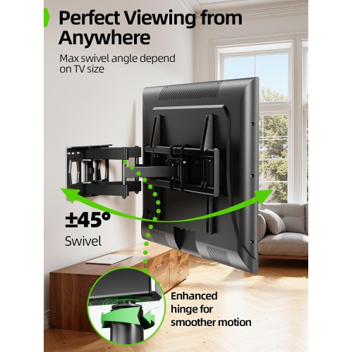 USX MOUNT TV Wall Mount for Most 37-86 inch TVs Hold up to 120lbs, Full Motion Swivel and Tilt, TV Mount with Dual Articulating Arms Extension Max