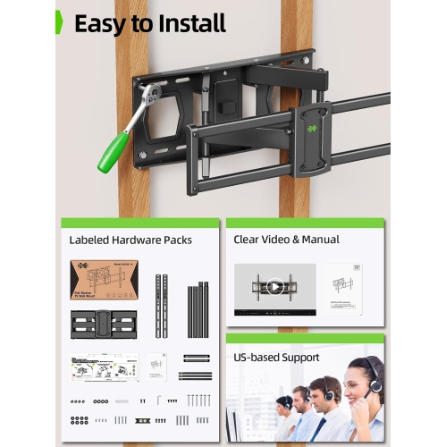 USX MOUNT TV Wall Mount for Most 37-86 inch TVs Hold up to 120lbs, Full Motion Swivel and Tilt, TV Mount with Dual Articulating Arms Extension Max
