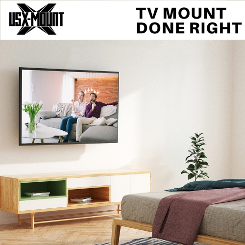 USX MOUNT Fixed TV Wall Mount with Low Profile for Most 26-60" Flat Screen TVs, Wall Mount TV Bracket with VESA Up to 400x400mm and 99lbs Loading, TV