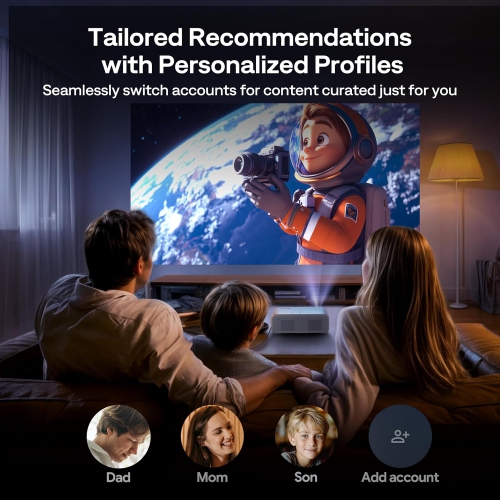 Aurzen EAZZE D1G Google TV 4K Supported Smart Projector with WiFi & Bluetooth, Auto Focus & Keystone, Dolby Audio, Zoom, Native 1080P Movie,...