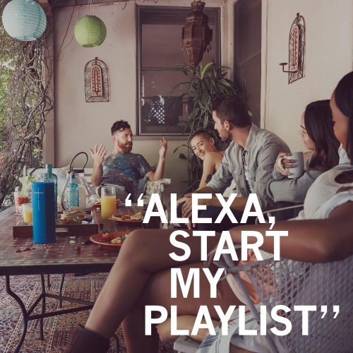 Remis à neuf - Haut-parleur portatif Wi-Fi/Bluetooth MEGABLAST d'Ultimate Ears avec commande vocale mains libres Alexa d'Amazon (étanche) - Blizzard