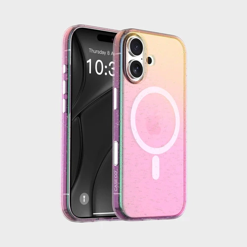 CASECO  Iphone 17 Anti-Yellow Glitter Clear Case With Magsafe